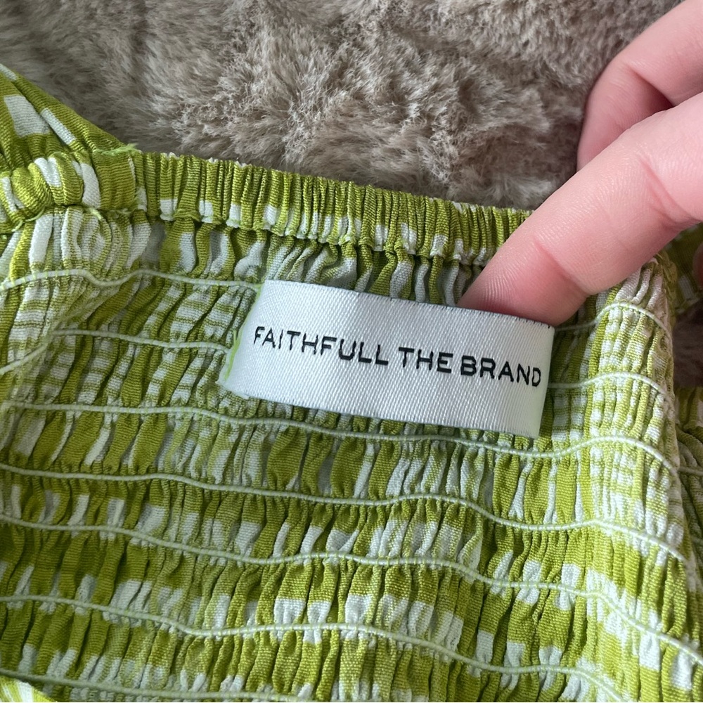 Faithfull the brand green gingham dress - Picture 3 of 4